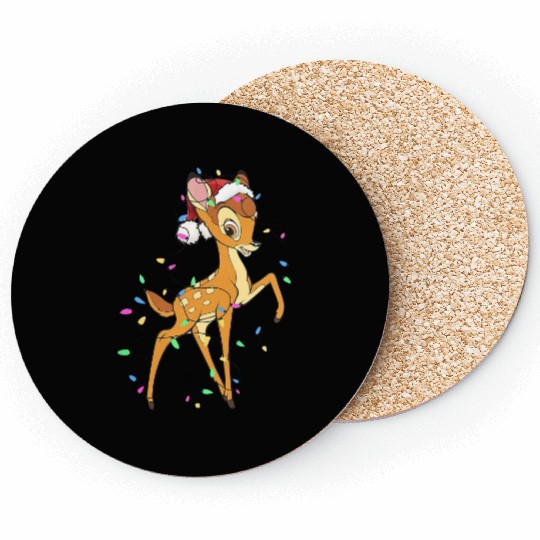 Disney Bambi Christmas Lights Coasters, Santa Bambi Shir