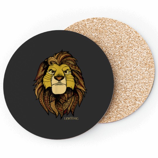 Disney The Lion King Simba Tribal King Distressed Portrait Coasters