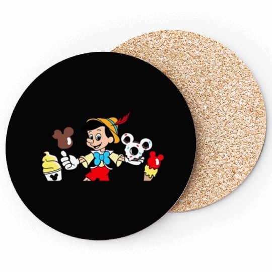 Pinocchio Snacks Coasters, Disney Snacks Coasters, Funny Disney Snacks Coasters