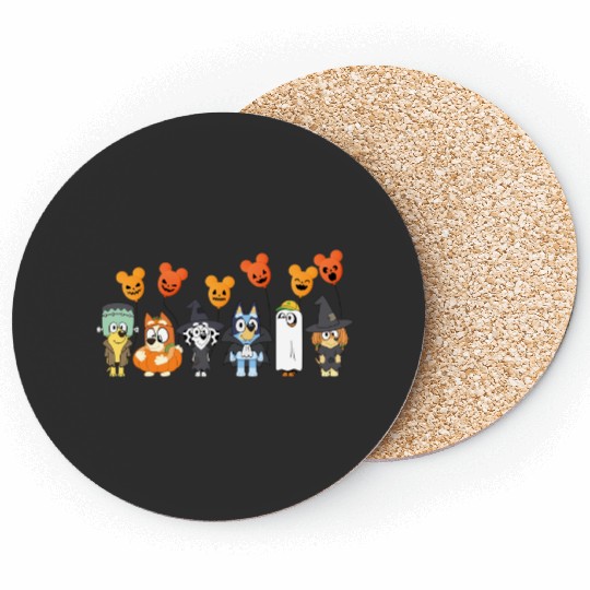 Disney Movie Halloween Horror BlueyFamily Baloon Mickey Coasters