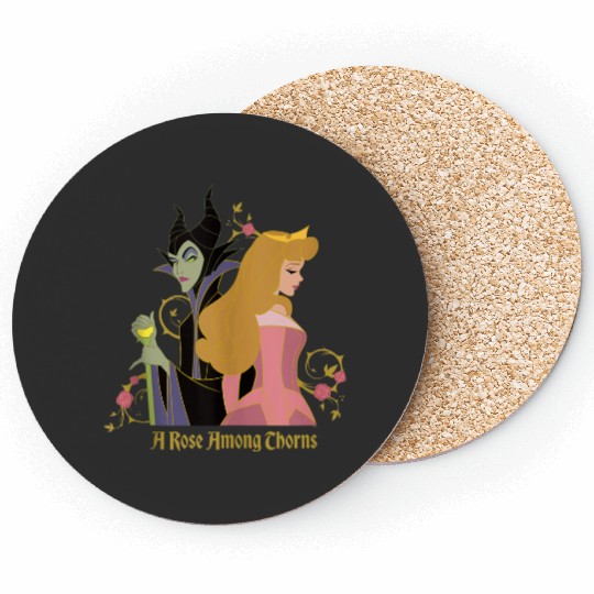 Disney Princess Sleeping Beauty Maleficent Rose Among Thorns Coasters