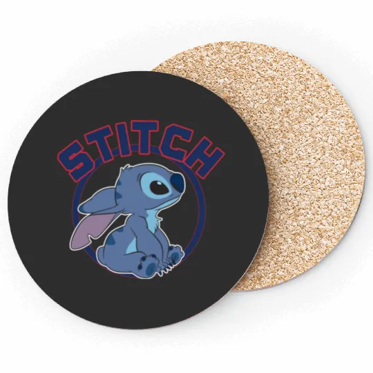 Disney Lilo Stitch Cute Stitch Profile Big Chest Circle V2 Coasters