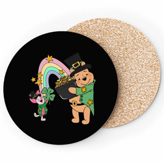 Pooh Bear St Patricks Day Coasters, Disney St Patricks Day Coasters, Magic St Patricks Day