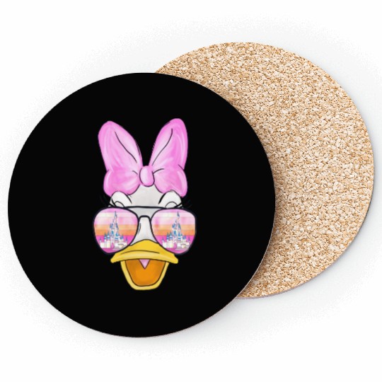 Daisy Duck Watercolor Castle Aviator Coasters| Disney Coasters