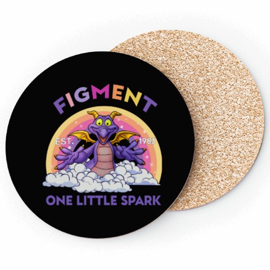 Cute Figment One Little Spark Disney Epcot Snack Drinking Coasters