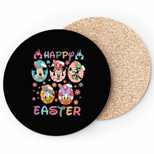Happy Easter Day Coasters, Mickey Easter Egg Coasters, Mickey and Friends Disney Easter