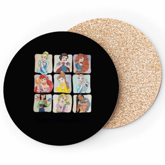 Retro Disney Princess Coasters, Vintage Disney Princess Coasters
