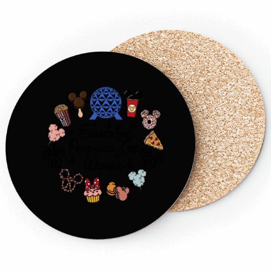 Snacking Around the World Coasters, Disney Snacks Coasters, Magic Kingdom Snacking Coasters