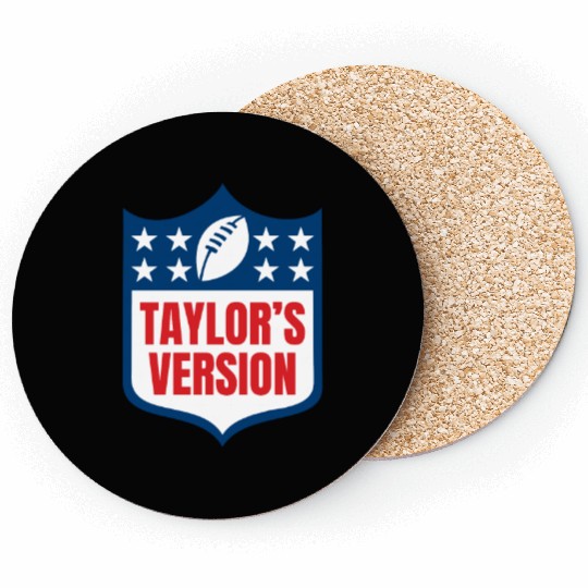 taylorr_S VERSION taylorr Swift + Travis Kelce Football Era Coasters