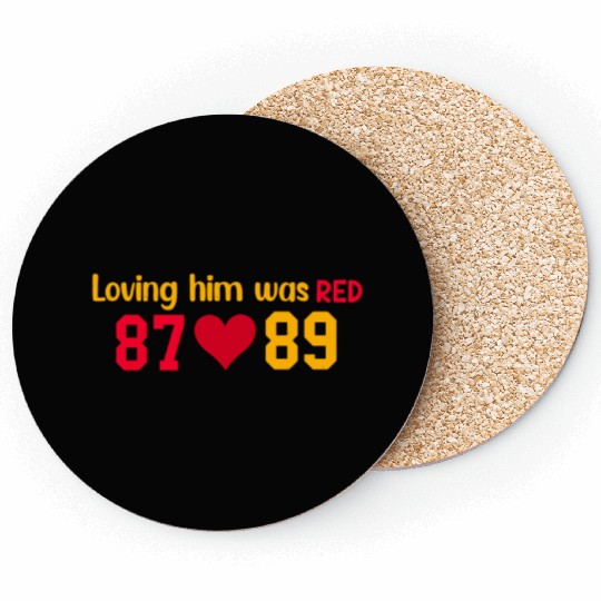 Loving Him Was RED taylorr Swift x Travis Kelce Coasters