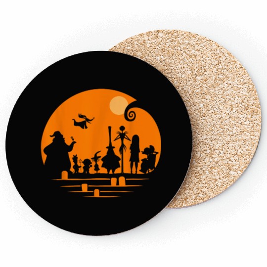 disneys The Nightmare Before Christmas Halloween Silhouette Coasters