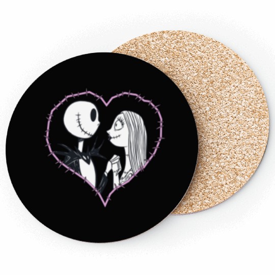 disneys The Nightmare Before Christmas Jack Sally Heart Coasters
