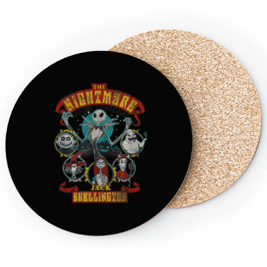 disneys The Nightmare Before Christmas Fillmore Style Poster Coasters