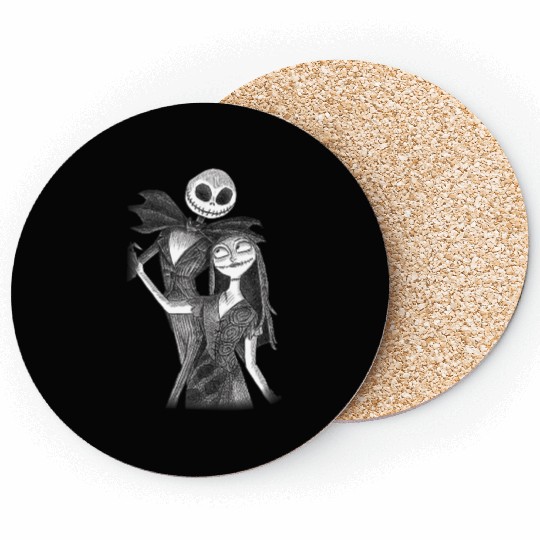 disneys The Nightmare Before Christmas Jack Sally Sketch Coasters