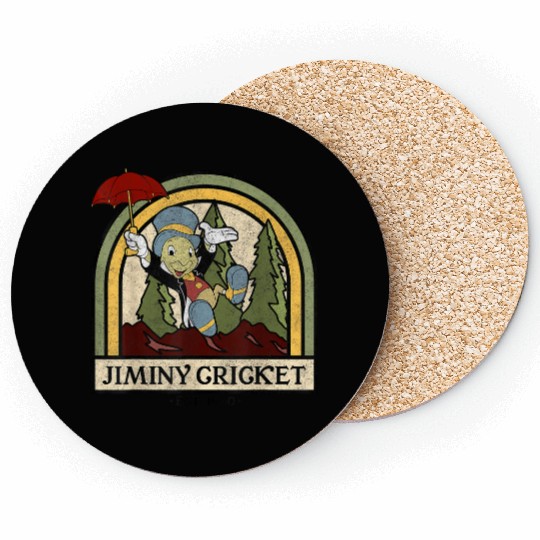 disneys Pinocchio Jiminy Cricket Established 1940 Coasters