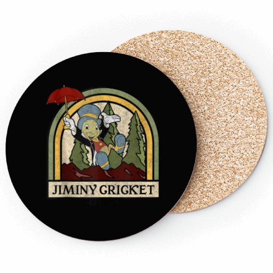 disneys Pinocchio Jiminy Cricket Established 1940 Coasters