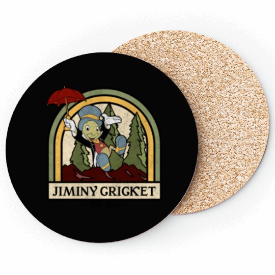 disneys Pinocchio Jiminy Cricket Established 1940 Coasters