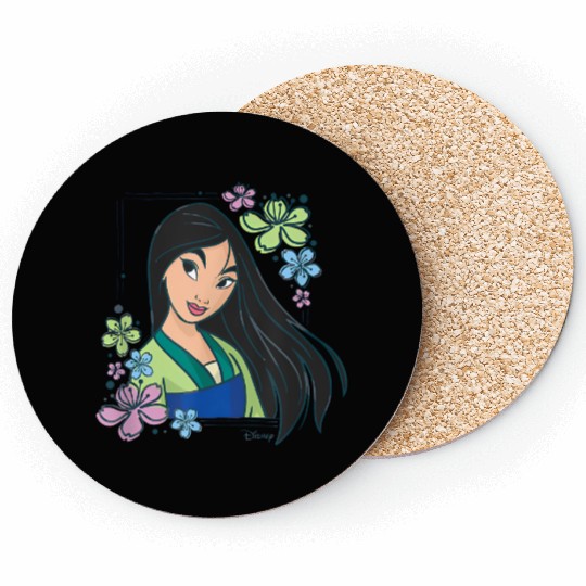 Mulan Flowers Coasters, Mulan Coasters, Disney Princess Coasters