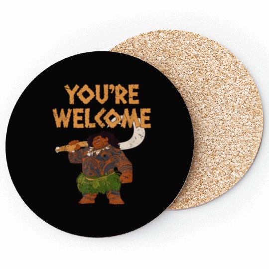 Disney Moana Maui Confident Pose You're Welcome Retro Logo gifts trends Coasters