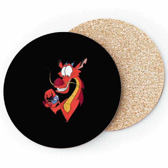 Disney Mulan Mushu And CriKee Pocket Logo Coasters