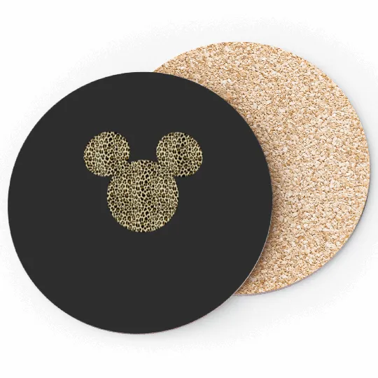 Disney Mickey And Friends Cheetah Print Mickey Ears Poster Coasters