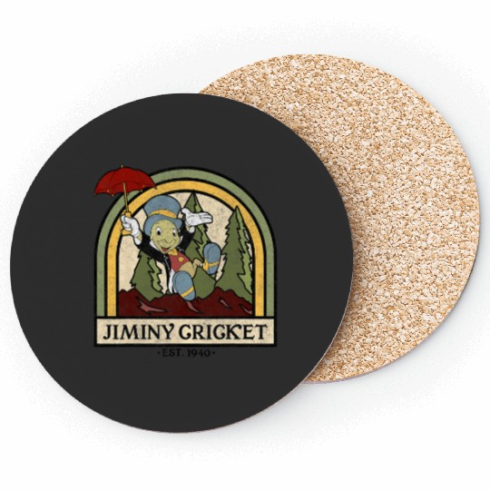 Disney Pinocchio Jiminy Cricket Established 1940 Coasters