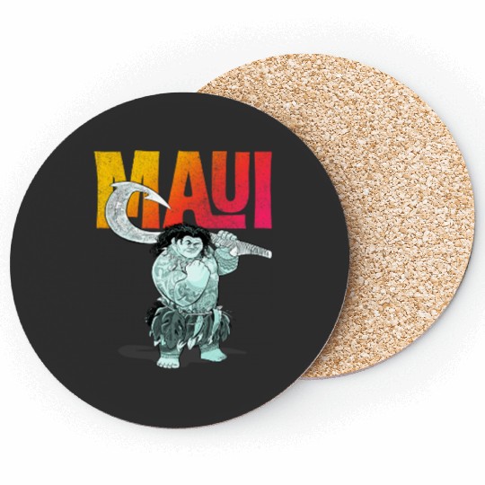 Disney Moana Maui Gradient Text Tough Pose Portrait Coasters