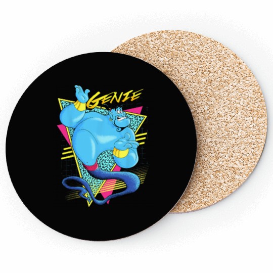 Disney Aladdin Genie Retro Abstract Portrait Logo Coasters