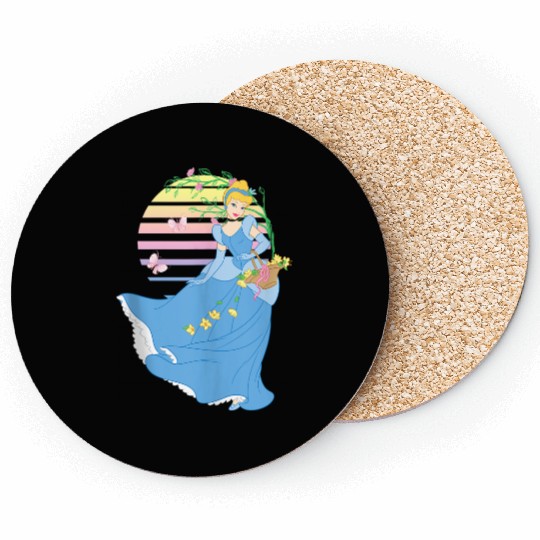 Disneyss Cinde Floral Line Sunset Portrait Coasters