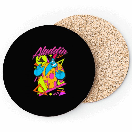 Disney Aladdin Genie Retro Abstract 90s Print Graphic Coasters