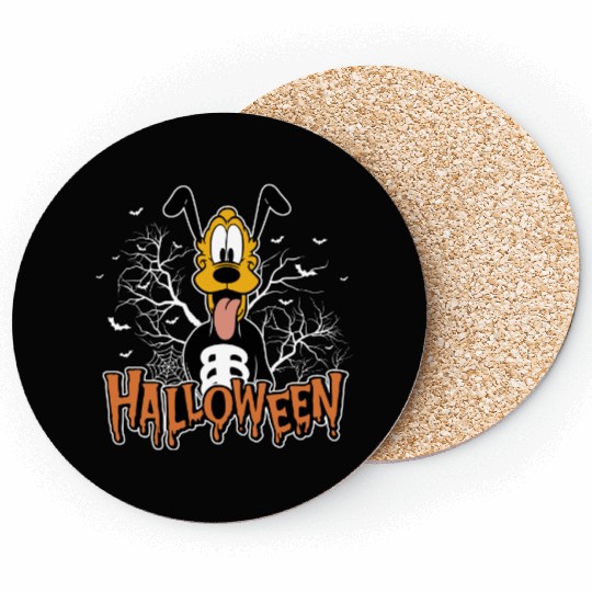 Pluto Skeleton Coasters, Halloween Coasters, Funny Skeleton Coasters, Disney Pluto Coasters, Disney Skeleton Coasters