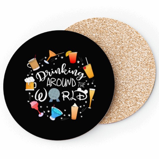 Drinking Around the World Coasters, Disney Drinks Coasters, World Traveler Coasters
