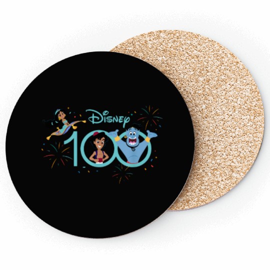 Disney 100 Anniversary Aladdin Jasmine Genie Coasters
