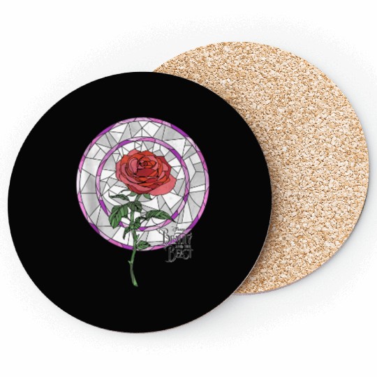 Disneyss Beauty And The Beast Stained Glass Rose Coasters