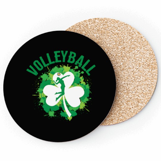 Volleyball Shamrock Irish Sports St Pattys Day Coasters