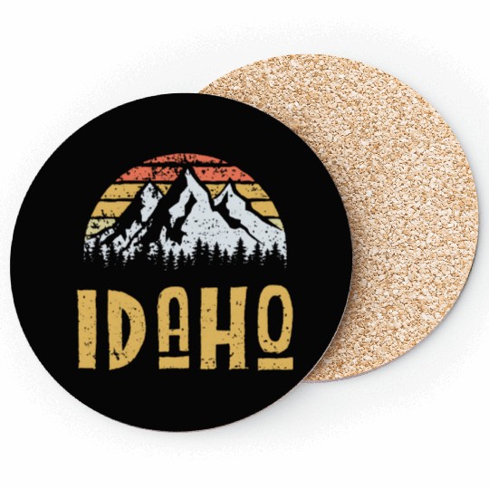 Vintage Retro Id Idaho Us Mountain State Coasters