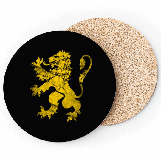 Gold Lion Rampant Coasters