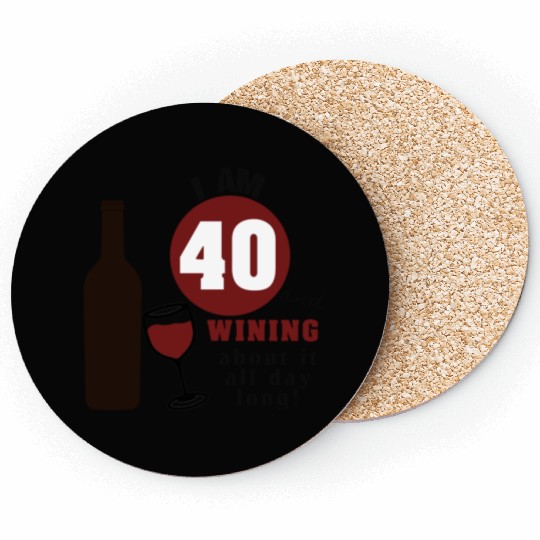 40th Birthday Wine Funny Coasters