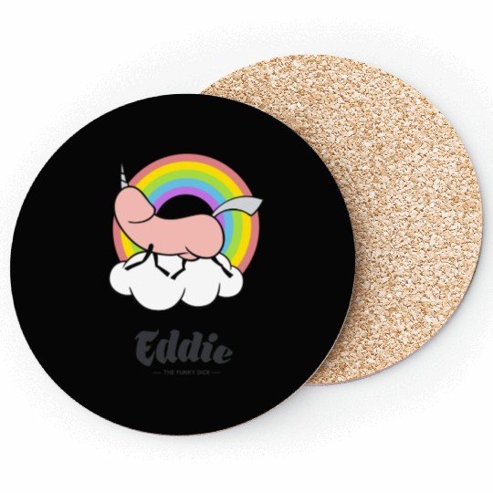 Eddie Funky Unicorn Dick Coasters