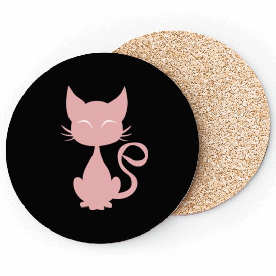 Pink Cat Coasters