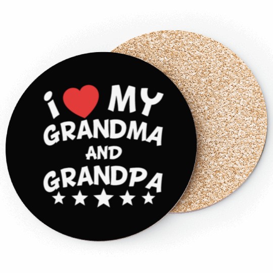 I Heart My Grandma And Grandpa Coasters