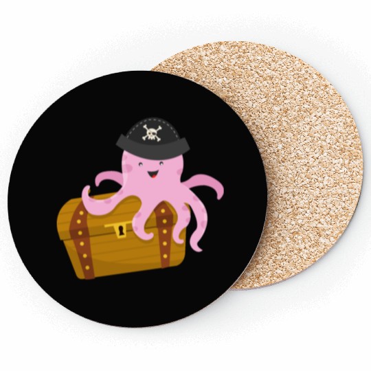 Treasure with pirate octopus Coasters