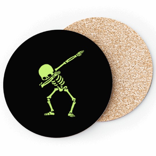 Dabbing Skeleton Dab Hip Hop Skull Dab Glow Effect Coasters