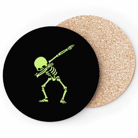 Dabbing Skeleton Dab Hip Hop Skull Dab Glow Effect Coasters