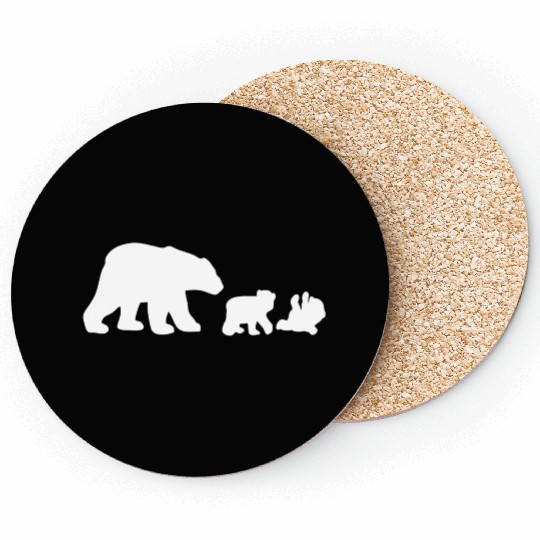 POLAR BEAR AND CUBS Coasters