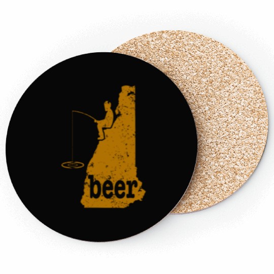 Beer Fishing Grandpa NH Ice Fishing Beer Coasters