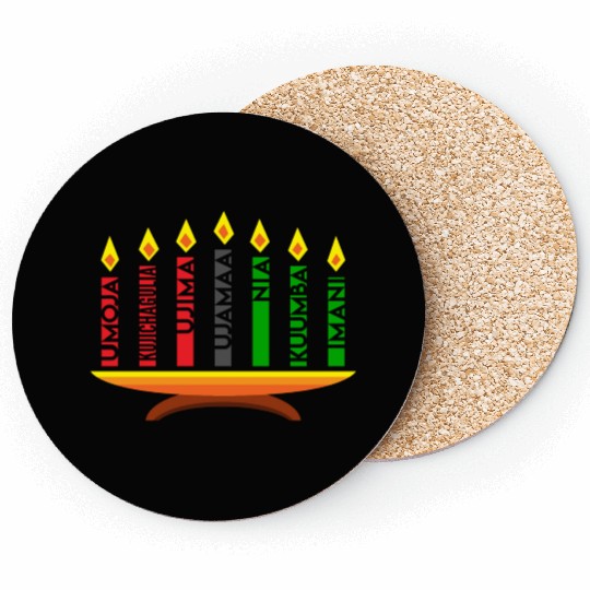 Kwanzaa Holiday Candles Coasters