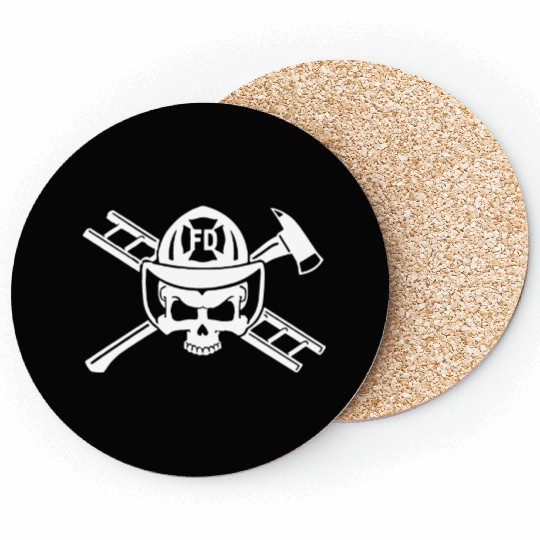 Firefighter Crossbones Coasters