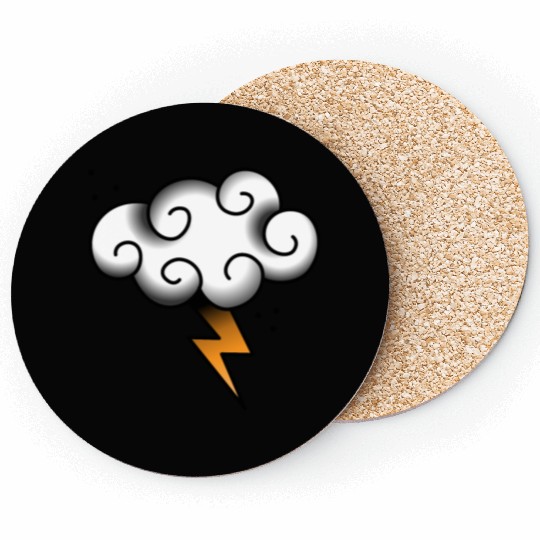 Lightning cloud tattoo Coasters