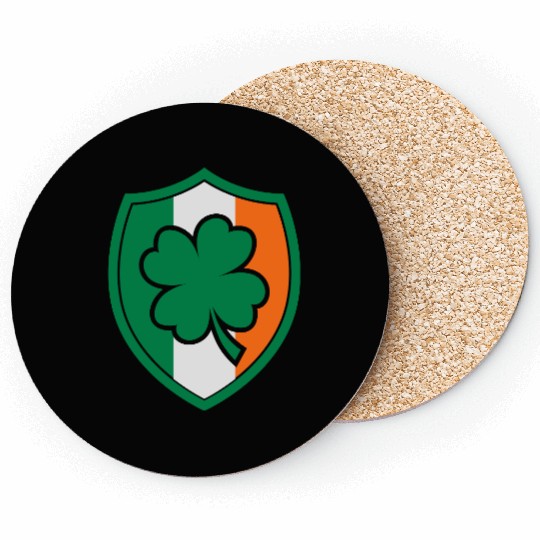 Ireland Flag - Irish - Ire -St Patricks day-Clover Coasters